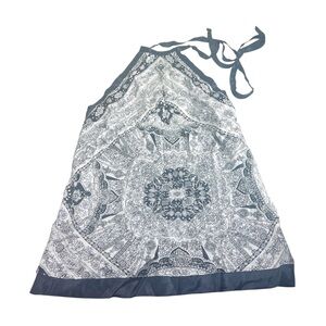 Teenflo Tasha Silk Bohemian Black / White Adjustable Halter Top Sz 2 NWT Resort